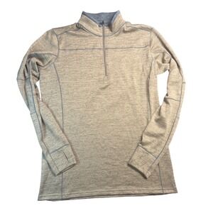 Kuhl Men's Small Olive Heathered Quarter Zip Long Sleeve Outdoor Pullover